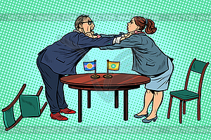 Man against woman. gender confrontation and enmity - vector EPS clipart