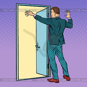 man opening door clipart