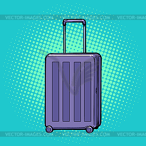 Travelling suitcase on wheels - vector clipart