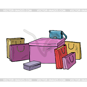 Shopping bags purchase box - vector clipart