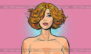Портрет обнаженной женщины большой - цветной векторный клипарт