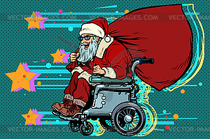 Дед Мороз является инвалидом-колясочником. - изображение в формате EPS
