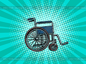 Empty wheelchair. human health, rehabilitation and - vector clipart