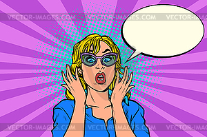 Oops pop art surprised woman - vector image