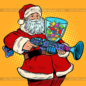 Santa Claus candy machine, Christmas and New year - vector image