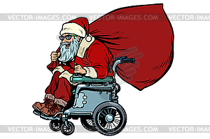 Santa Claus is an active wheelchair user disabled. - vector clipart