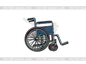 Empty wheelchair. human health, rehabilitation and - vector image