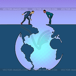 Humanity and Earth Planet, Ecology - vector image