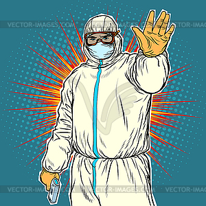 Stop doctor quarantine Novel Wuhan coronavirus - vector image