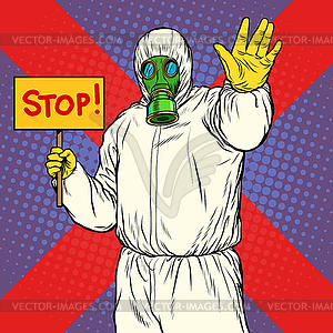 Stop doctor quarantine Novel Wuhan coronavirus - vector image