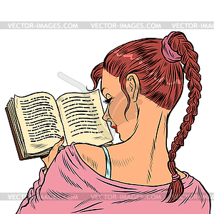 girl reading vector