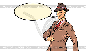 Vintage retro man - vector clipart