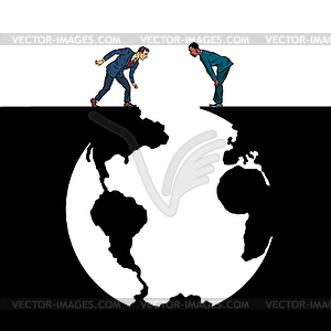 Humanity and Earth Planet, Ecology - vector image