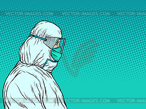 Doctors in medical protective suit. epidemic of - vector image