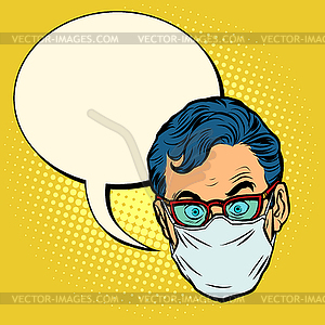 Head Emoji epidemic quarantine warning - vector image
