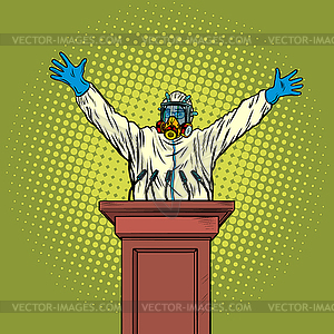 Medic quarantine stop protection suit - vector clipart