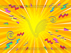 Желтый фон поп-арт - иллюстрация в векторе