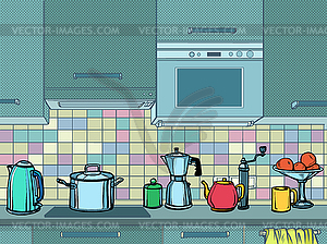 Home kitchen mockup background - vector image