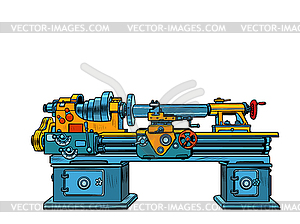 Lathe, industrial mechanism apparatus machine - vector image