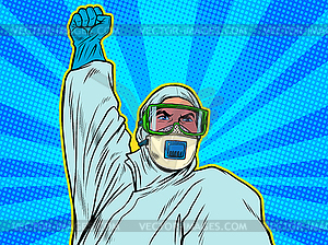 Doctor in full protection suit. Resistance - vector image