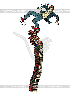 Concept of problem depends on knowledge. Man and - vector clipart / vector image