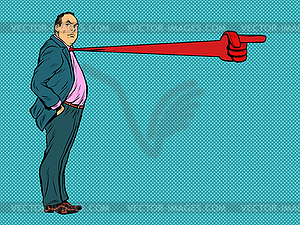 Adult male businessman boss, tie direction indicator - vector clipart