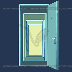 Many open doors. Template - vector image