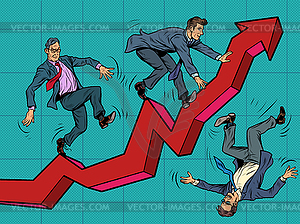 Businesses compete for growth indicators - vector image