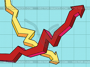 Business chart of falls and growth - vector clipart