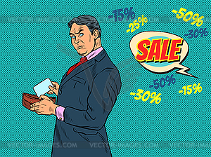 Pop art Male businessman buyer - vector clipart