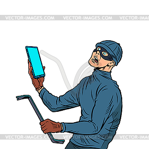 Masked robber. Burglar - vector image