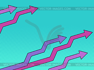 Growth charts curves up - vector clip art