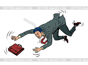 Businessman falls. Failure problem bankruptcy - vector clipart