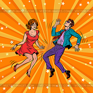 Couple dancing. Music party - vector clipart