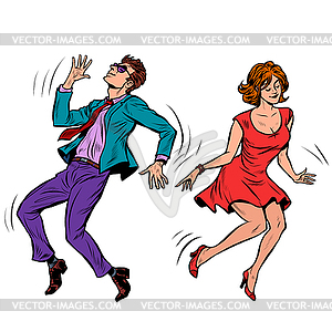 Couple dancing. Music party - vector image