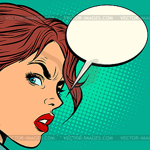 Woman scorn emotion - vector clip art