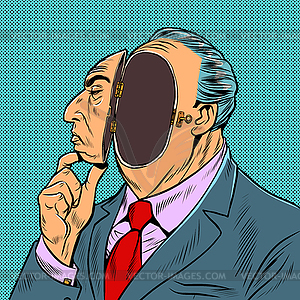 Businessman with void inside - vector clip art