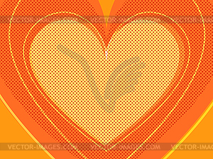 Оранжевое сердце Валентина. Символ любви - векторизованное изображение