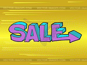 Sale word pop art style - vector image