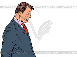 Sad white man. Loneliness sadness depression - vector image