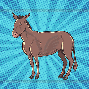 Donkey is farm animal - vector clipart