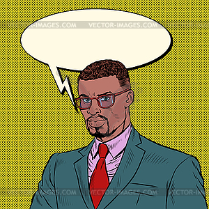 African businessman. confident competent man - vector EPS clipart