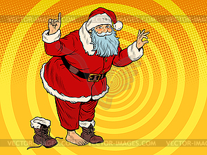 Santa Claus without boot. Christmas character - vector clip art