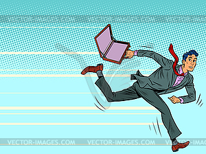 Businessman is running late - vector clipart