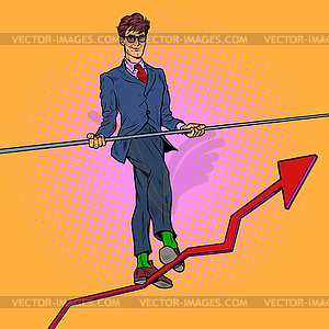 Businessman and sales growth charts. man like an - vector image