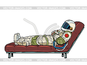 Astronaut patient in psychotherapy session, - vector clip art