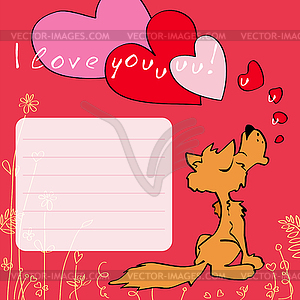 Greeting card I love you - vector clip art