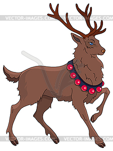 Cartoon Christmas reindeer - vector clipart