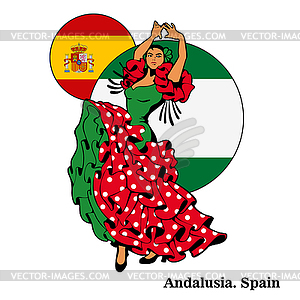 Flamenco in Andalusia, Spain - royalty-free vector image