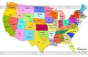 Map of USA with states - vector image